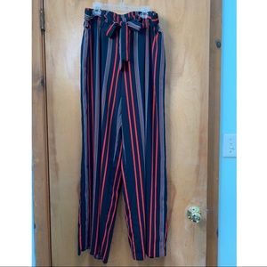 Navy Stripe High Waist Pant
